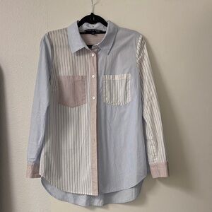 Veronica Beard Striped Button-Up Shirt